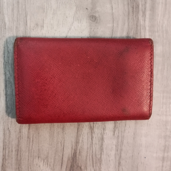 Prada Red Saffiano Leather Key Holder - Picture 2 of 8